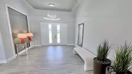 The modern entrance area of the Villa Modern Art