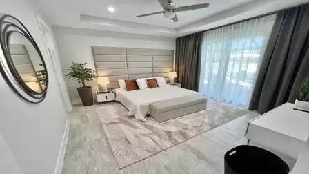 View of the elegant master bedroom