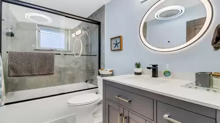 This bathroom is shared by the other two bedrooms