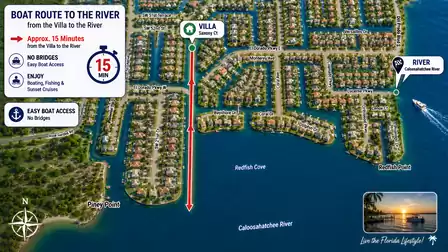 Travel with your rental boat to the Caloosahatchee River