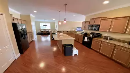 View of the large kitchen