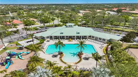 View of the communal pool and playground
