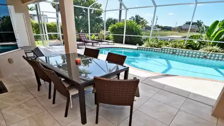 Dining area on the covered terrace