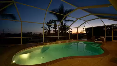 Evening atmosphere by the pool