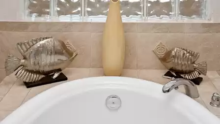 Modern decoration in the cast bathroom