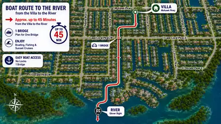 Travel with your rental boat to the Caloosahatchee River