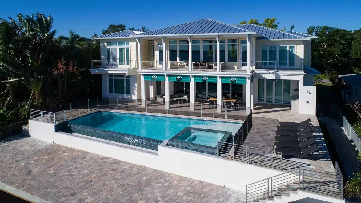 Luxury villa Villa River King in Cape Coral with a spacious infinity pool and stylish outdoor area.