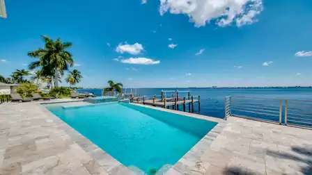 Stunning view of Villa River King directly on the Caloosahatchee River.