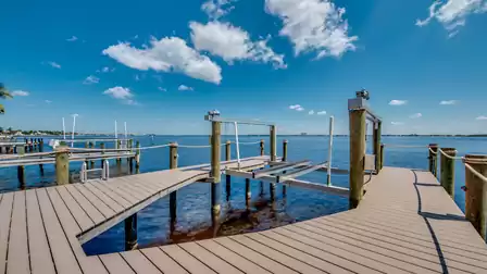 Private boat dock of Villa River King overlooking the Caloosahatchee River