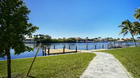 Villa Elvenar’s private dock with direct water access, perfect for boat trips.