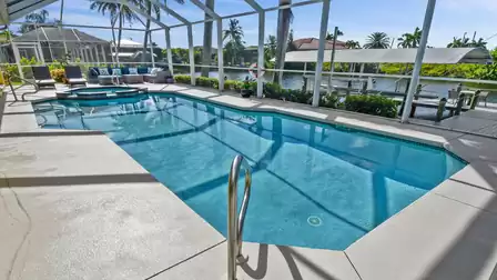 Refresh yourself in the pool or relax in the hot tub