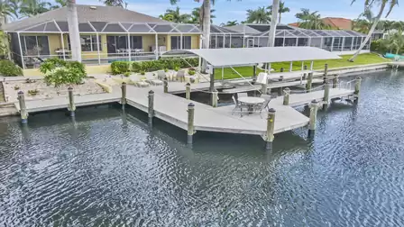 The large boat dock on the canal