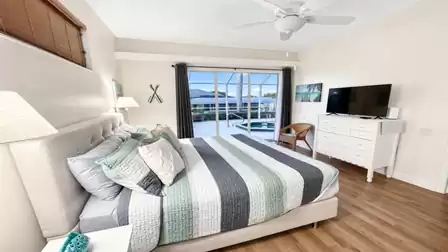 Sliding doors provide direct access to the terrace from the master bedroom