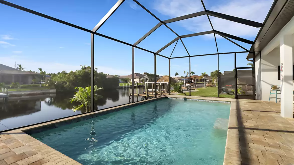 Direct view of the canal from the pool