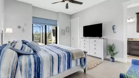 Beautiful master bedroom with direct terrace access