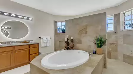 Luxury is a top priority in this bathroom