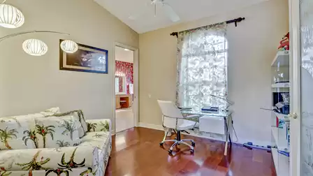 A functional but lovable office in a compact style.