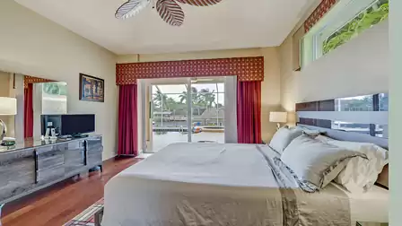 Enjoy one of the four TV sets from your bed