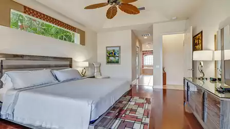 Colorful and bright access directly to the bathroom