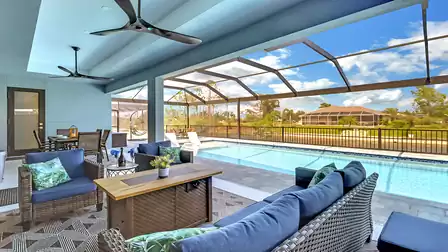 Comfortable lounge furniture for relaxing hours in the evening