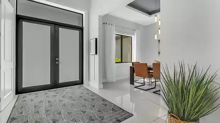 Stylish entrance area with clean lines and contemporary design