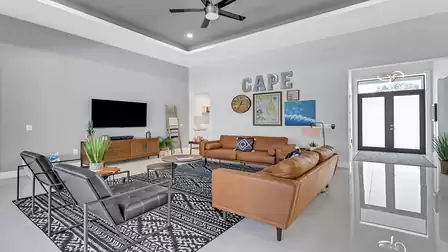 Spacious, light-flooded living area