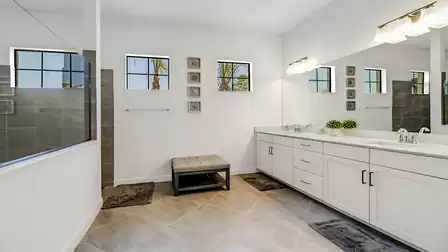 Bright colors and stylish fittings create a cozy atmosphere