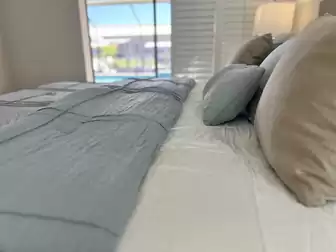 The oversized double bed invites you to dream