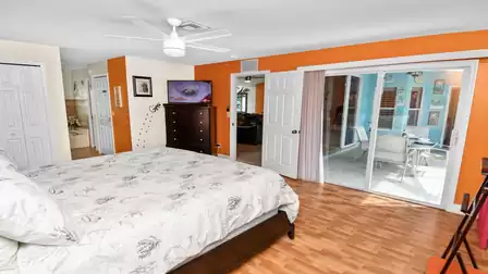 The sliding doors give you direct access to the outdoor terrace