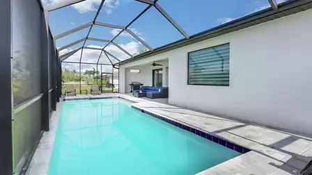 Comfortable loungers around the pool