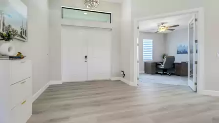 The entrance area is functional and inviting