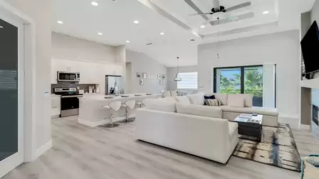 This spacious room offers a combination of living and dining area