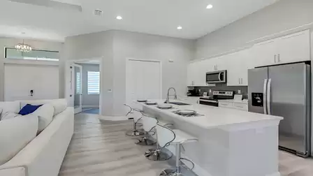 The spacious counter is ideal for quick meals