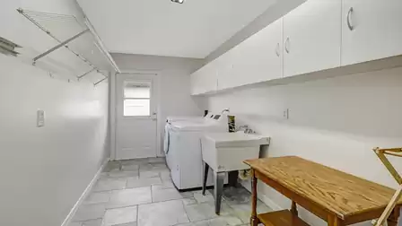 The well-designed laundry room offers everything you need for efficient laundry care