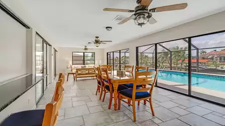 The terrace is equipped with plenty of comfortable seating furniture