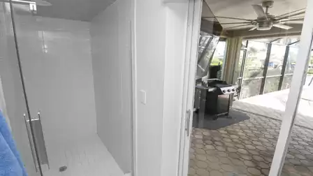 Separate glazed shower in the master bathroom