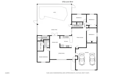 Floor plan Villa Love Bird