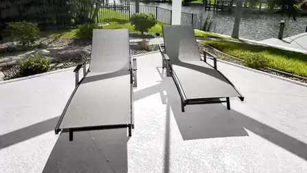 Two sun loungers – the perfect spot to soak up the sun, enjoy a good talk or simply drift away in your thoughts.