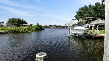 View over the wide canal - ideal starting point for exploring or a relaxing cruise through Cape Coral's waterways.