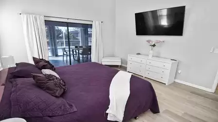 The comfortable bedroom with outdoor view offers a relaxing retreat for restful nights and downtime