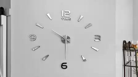 Modern designer wall clock as a stylish accent in the living area