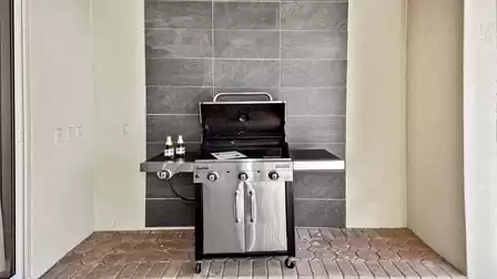 A gas barbecue is ready for you