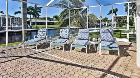 Four comfortable loungers are available for relaxing