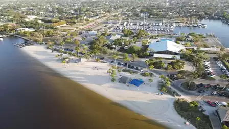 View of the white sandy beach of Cape Coral