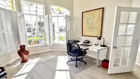 The den includes a reading corner and of course a desk for your laptop