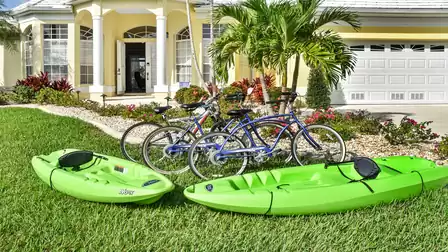 Bicycles and kayaks are available for the sports-minded tenant