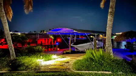 Romantic evening atmosphere at the boat dock