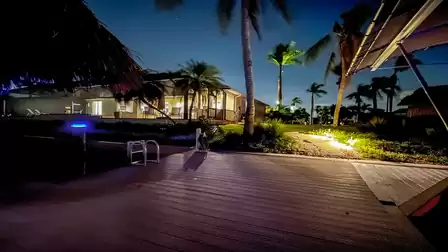 Romantically illuminated garden