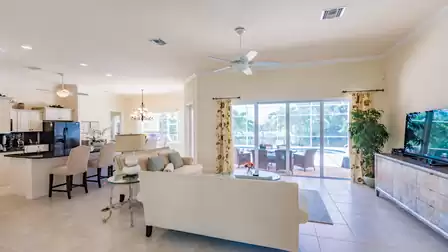 The spacious open living concept is very inviting