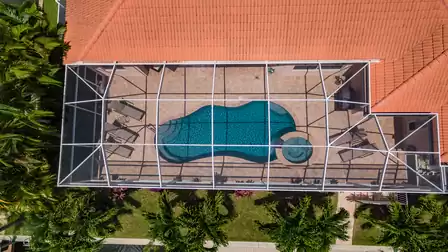 Bird's eye view of the pool and whirlpool